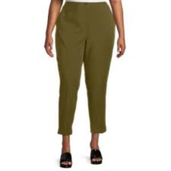 Liz Claiborne Emma Womens Mid Rise Slim Fit Ankle Pant in Olive New With Tags - Picture 1 of 2